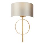Oratio Wall Light, Gold Leaf, Mink Drum Shade, 1 Lamp