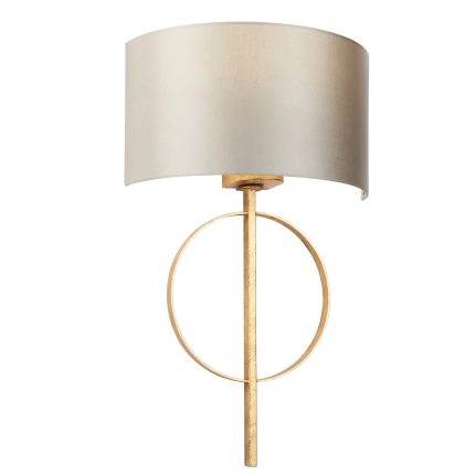 Hoop Gold Leaf Wall Light With Mink Shade Image 6