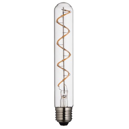Full front view of the ELG spiral tube e27 led lamp bulb, clear, 4w, dimmable.