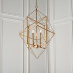 Nare Chandelier, Gold, Lantern Frame, 4 Light, 57.5cm