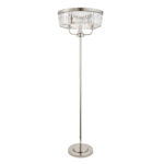 Quasar Polished Nickel Floor Lamp, Crystal Cut Glass, 3 Light