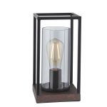 Habeo Table Lamp, Black Frame, Bronze Base, Glass