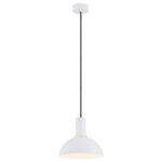 Ines Single Pendant Lamp, Dome, 1 Light, White , 22cm Width