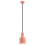 Ines Coral Pendant Light, Cylinder, 1 Lamp, 12cm Width