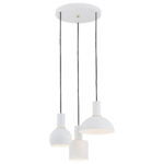 Ines White Multi Drop Pendant Lamp, 3 Light, 40cm Width