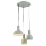 Ines Multi Drop Pendant Light, 3 Lamp, Sage, 40cm Width
