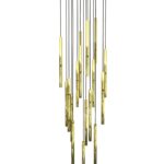 Kelthorn Gold 17 Light Tube Pendant Lamp, 45cm