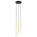 Kelthorn Gold 3 Light Tube Pendant Lamp, 20cm