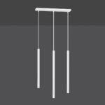 Kelthorn 3 Lamp Tube Pendant Light, White, 45cm