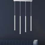 Kelthorn 4 Light Tube Pendant Lamp, White, 60cm