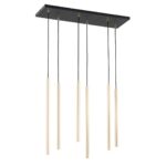 Kelthorn Gold 6 Lamp Tube Pendant Light, 70cm