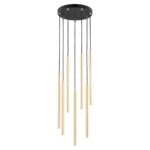 Kelthorn Gold 7 Lamp Tube Pendant Light, 30cm