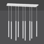 Kelthorn 9 Light Tube Pendant Lamp, White, 92cm