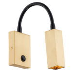 Kestar Adjustable Wall Light, Brushed Brass, Switched, 6cm Width