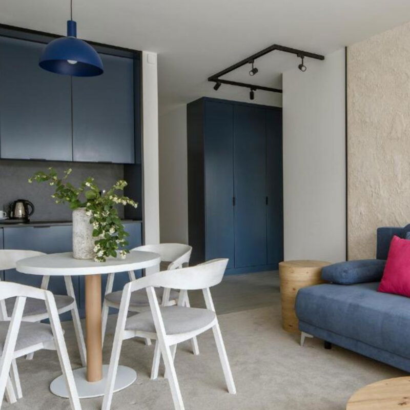 ines single pendant lamp, dome, 1 light, navy blue, 22cm width