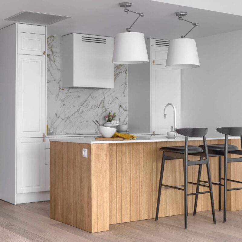 zak adjustable pendant light, white fabric shade, chrome, 40cm width