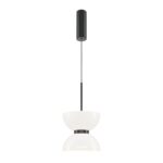 Kyoto Single LED Pendant Light, Black & White, Glass, Metal, 22cm Diameter