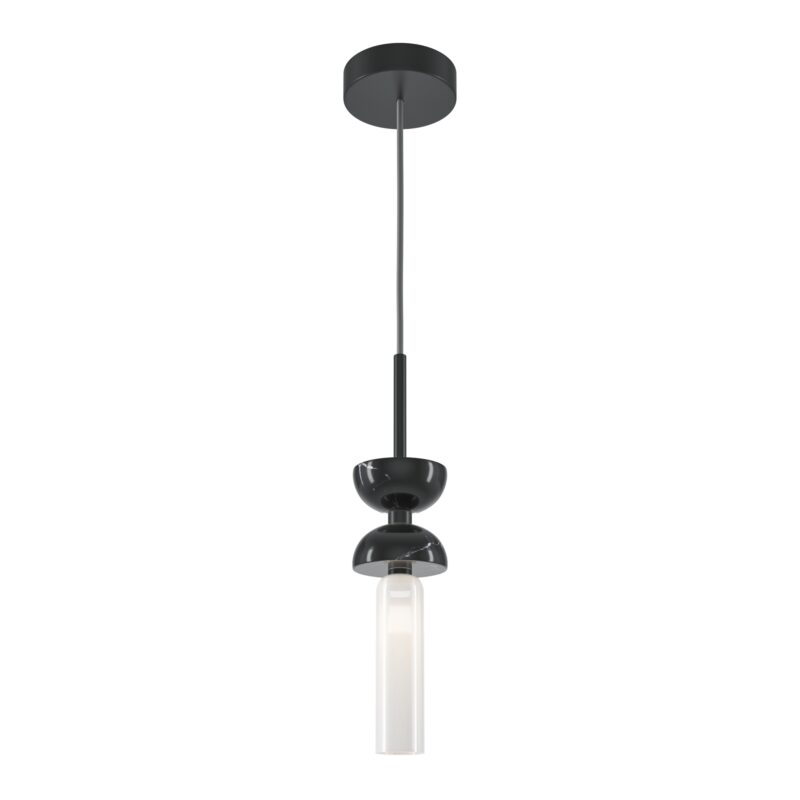 Kyoto Black Pendant luminaire , Metal and marble