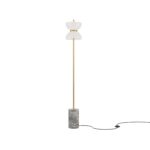 Kyoto Gold & Grey Marble LED Floor lamp, Glass, Metal, 1 Light, 145cm Height