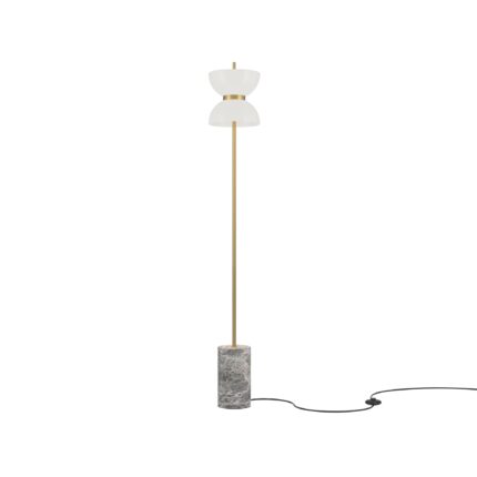Kyoto Gold and grey Floor lamp, Metal