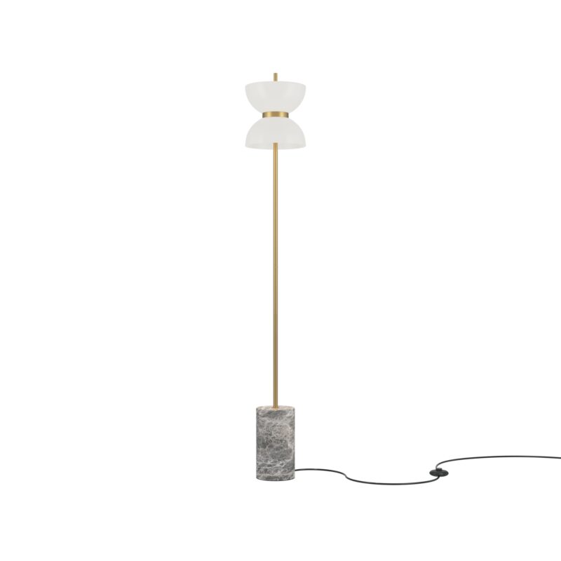 Kyoto Gold and grey Floor lamp, Metal