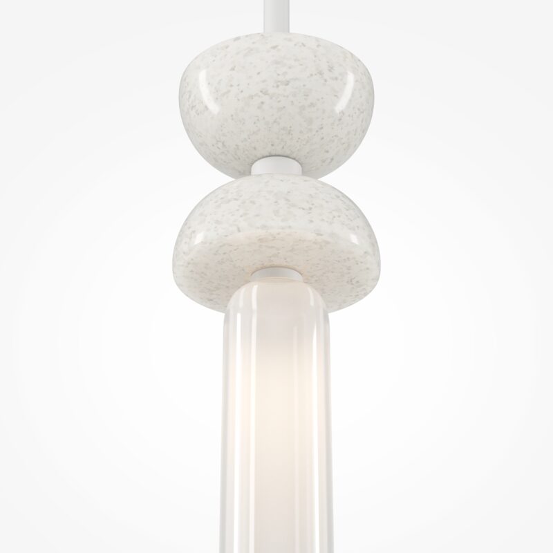 Kyoto White Pendant luminaire , Metal and marble Image 2
