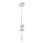 Kyoto Marble Pendant Light, White Glass, Metal, 10cm Diameter
