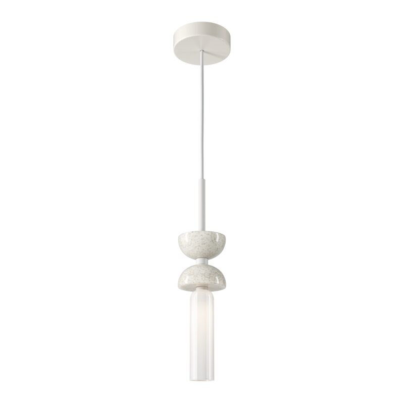 Kyoto White Pendant luminaire , Metal and marble