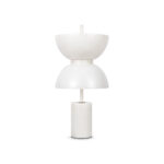 Kyoto White Marble LED Table Lamp, 1 Light, Glass, 46cm Height