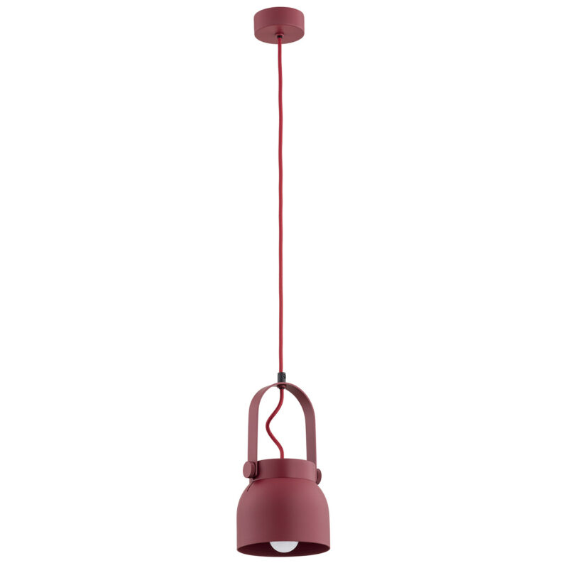 Lagano red pendant side view showing vibrant red finish and cable.