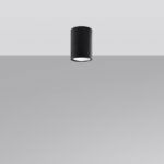 Laguna Surface Mounted Black Cylinder Downlight, 10cm Height, 1 Light, GU10