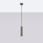 Laguna Single Pendant Lamp, Olive Green, Metal, GU10, 8cm Diameter