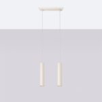 Laguna 2 Light Bar Pendant Lamp, Beige, Metal, GU10, 30cm Length