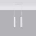 Laguna 2 Light Bar Pendant Lamp, White, Metal, GU10, 30cm Length