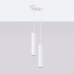 Laguna 2 Light White Pendant Lamp, Metal, GU10, 15cm Diameter