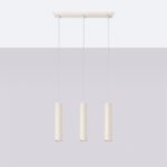 Laguna 3 Lamp Bar Pendant Light, Beige, Metal, GU10, 45cm Length