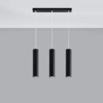 Laguna 3 Light Bar Pendant Light, Black, Metal, GU10, 45cm Length
