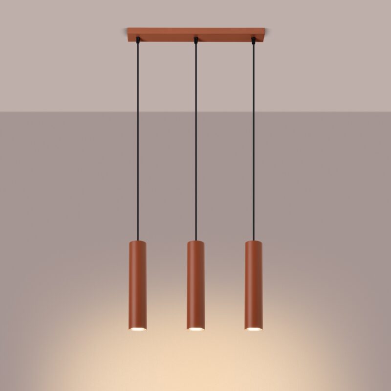 Lagos Pendant lamp 3L red ochre Image 3