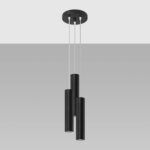 Laguna 3 Light Black Pendant Lamp, Metal, GU10, 20cm Diameter