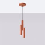Laguna 3 Light Terracotta Red Pendant Light, Metal, GU10, 19.5cm Diameter