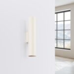 Laguna Up & Down Cylinder Wall Light, Beige, Metal, 2 Lamp, GU10, 30cm Height