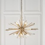 Starburst Large Pendant Light, Antique Brass, Glass, 80cm