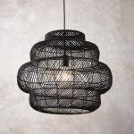 Oasis Pendant Lamp, Large, Black Rattan, 52.5cm