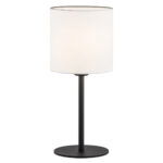 Laryi Table Lamp, Black Base, White Fabric Lampshade