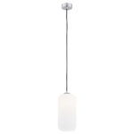 Limera Pendant Light, Cylinder Opal Glass, Chrome, 1 Lamp, 14cm