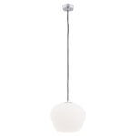 Limera Medium Pendant Lamp, Opal Glass, Chrome, 1 Light, 24cm