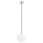 Limera Small Pendant Light, Opal Glass, Chrome, 1 Light, 20cm