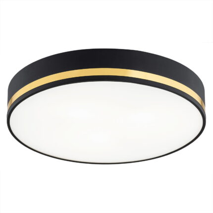 erome small flush ceiling light, black & gold, 2 lamp, 25cm width