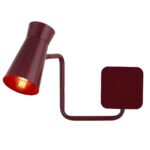 Nard Swivel Arm Wall Lamp, Barolo Burgundy Steel, 1 Lamp, Adjustable Spotlight Shade