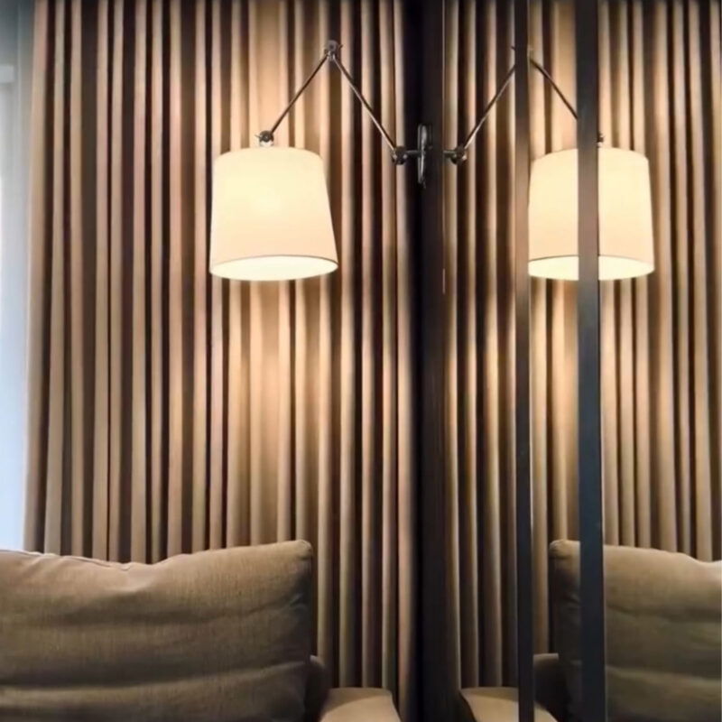 zak extendable wall lamp, chrome, white shade, 30cm width